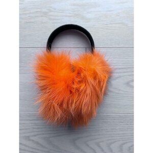 Sable Originals Fox Fur Foldable Ear Muffs Orange